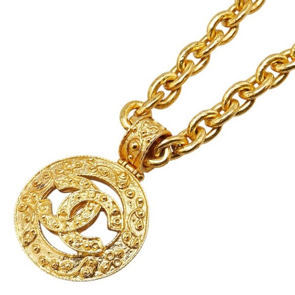 CHANEL Gold Logo Necklace - Picture 1 of 8
